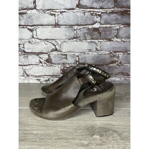 Calleen Cordero Brown Leather Studded Ankle Heel Sandals Women’s Sz 8.5M US/39EU